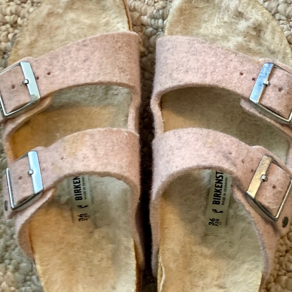 Birkenstock shearling cozy chic  sandals